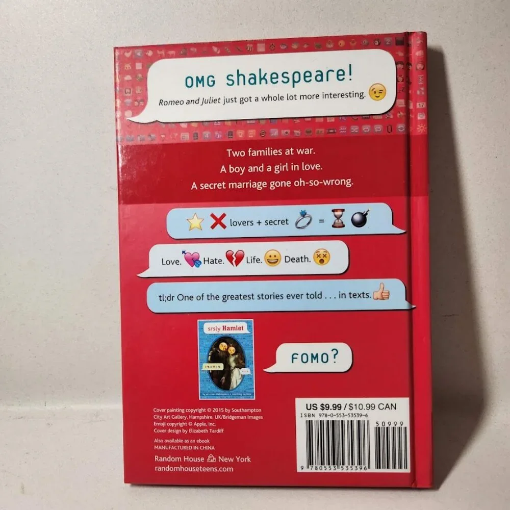 NEW YOLO Juliet Romeo and Juliet OMG William Shakespeare Book Brett Wright emoji